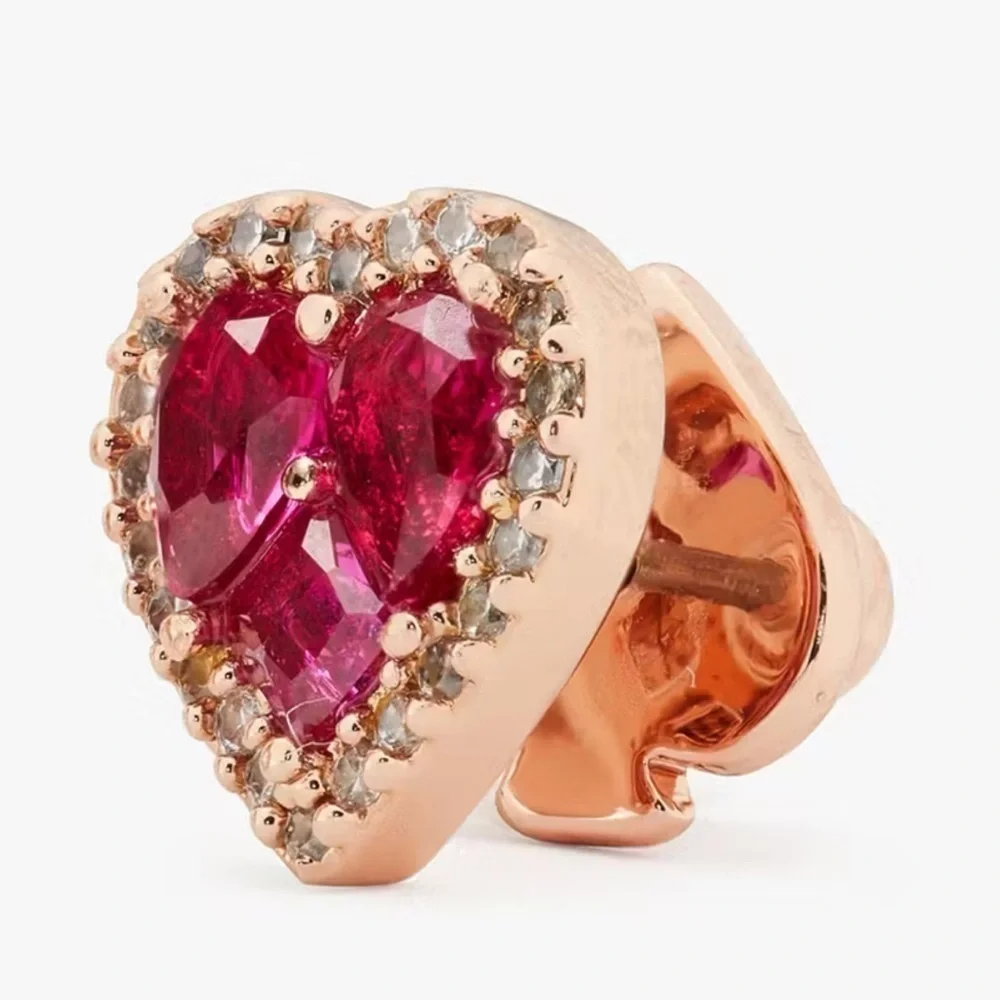Kate Spade Spelll it Out Ruby Heart Earrings